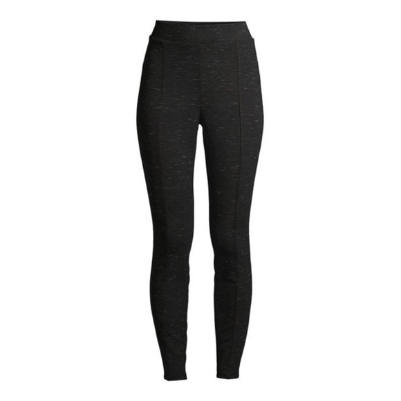Time and Tru Women's Ponte Jeggings Black Soot Space Dye - Picture 5 of 7